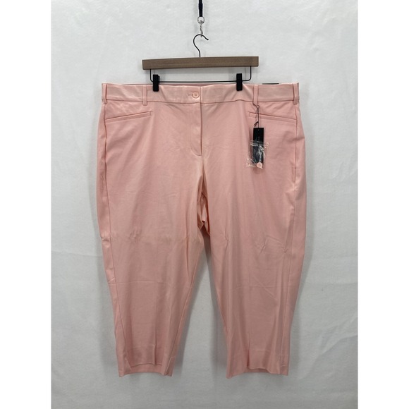 Lane Bryant Pants Womens 28 Plus Pink The Lena Crop Cotton Smart Stretch Curvy - Picture 1 of 16